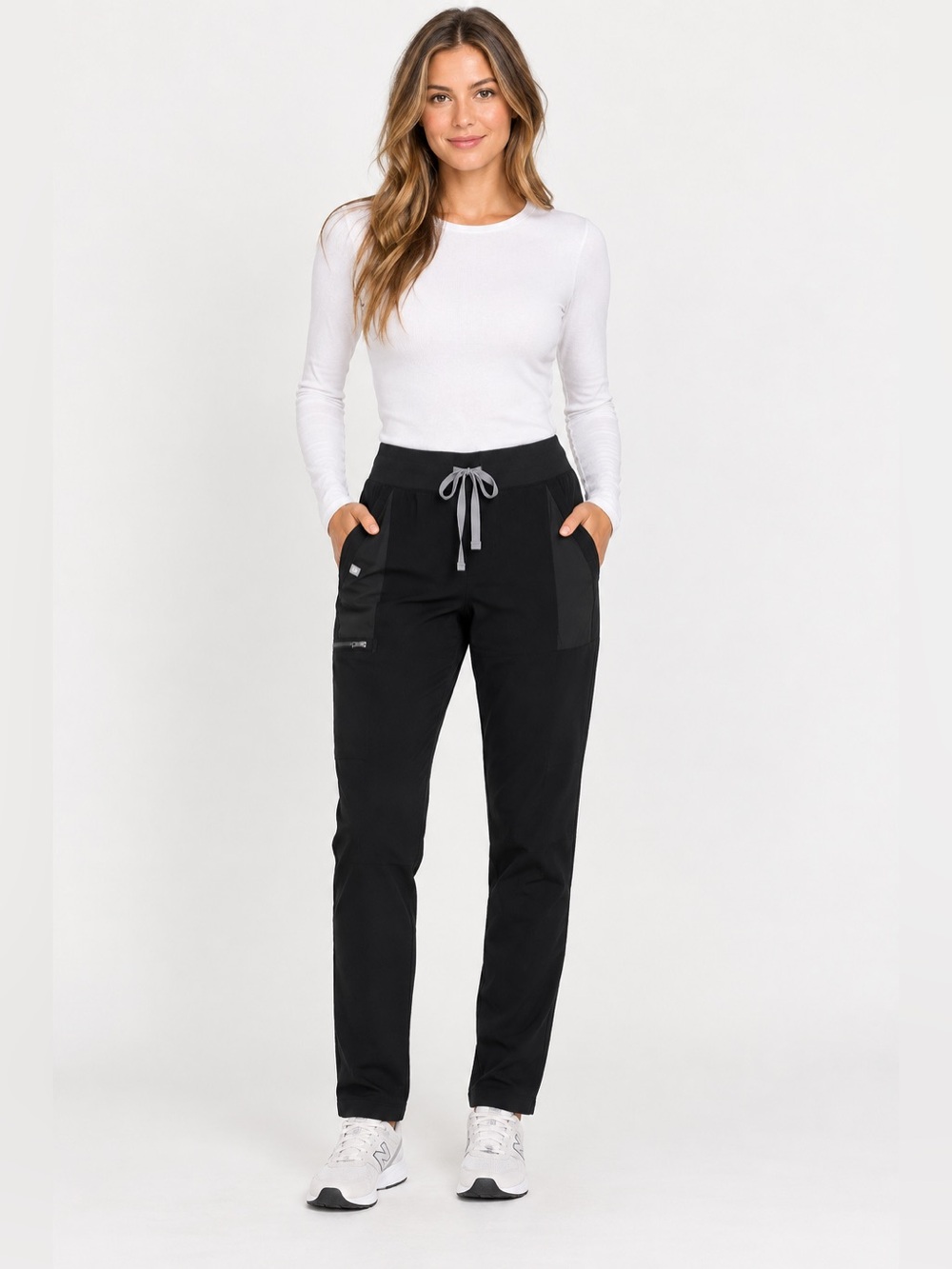 FIGS Yola Black High Rise Yoga Waist Scrub Pants S